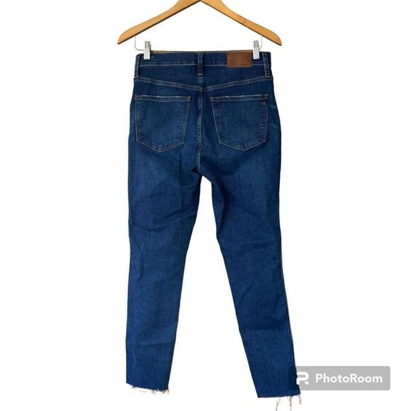 Madewell 10" High-Rise button fly frayed hem Skinny Jeans in Hanna Wash size 28 - Picture 5 of 12